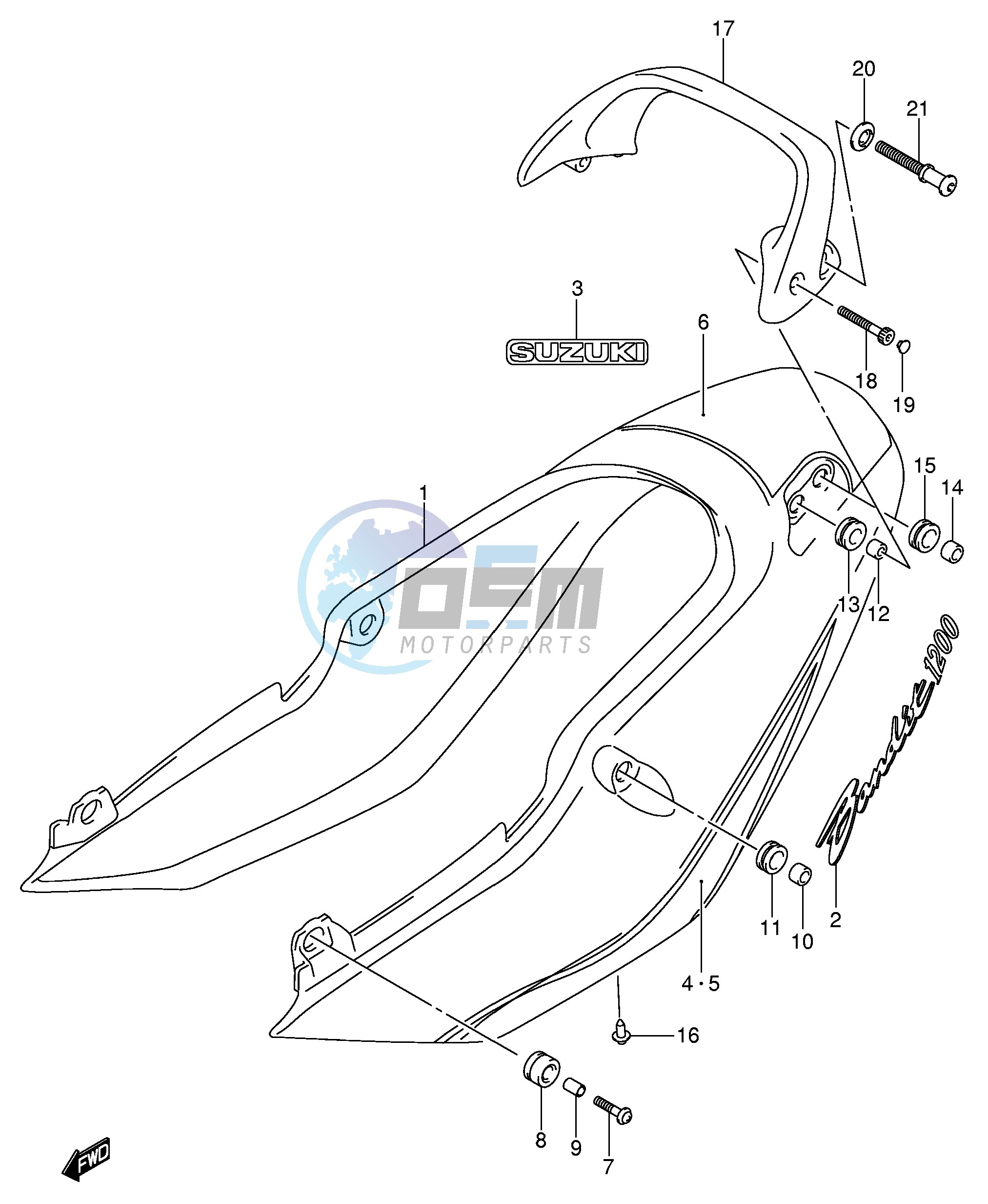 SEAT TAIL COVER (GSF1200ZK5)