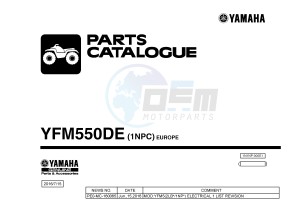 YFM550FWA YFM550DE GRIZZLY 550 (1NPC) drawing .1-Front-Page