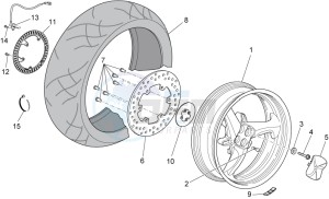 Norge 1200 IE 8V Polizia Stradale drawing Rear wheel