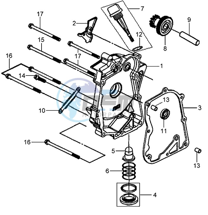 CRANKCASE RIGHT / START MOTOR