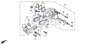 NTV650 drawing REAR BRAKE CALIPER