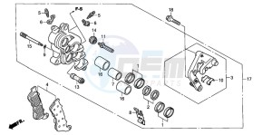 XL1000V drawing FRONT BRAKE CALIPER (R.) (XL1000V)