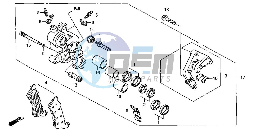 FRONT BRAKE CALIPER (R.) (XL1000V)