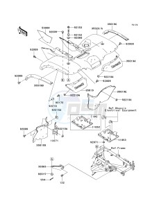 KVF 700 A [PRAIRIE 700 4X4] (A1-A2) [PRAIRIE 700 4X4] drawing REAR FENDER-- S- -