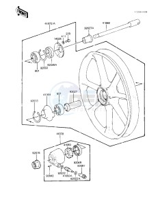 KZ 550 A (A3-A4) drawing FRONT WHEEL_HUB -- 82-83 A3_A4- -