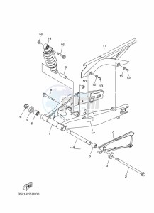 YZF320-A YZF-R3 (B7PD) drawing REAR ARM & SUSPENSION