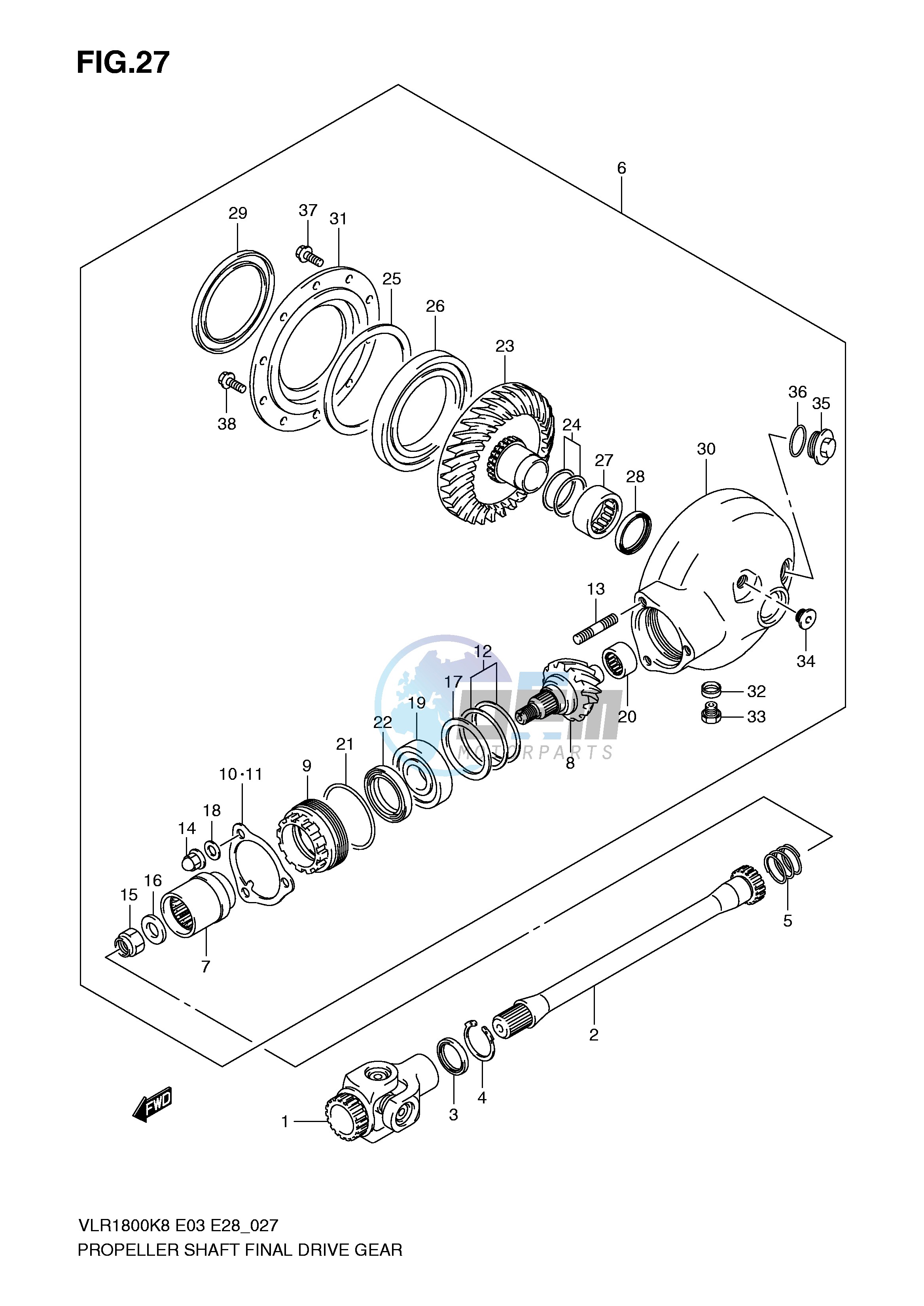 PROPELLER SHAFT FINAL DRIVE GEAR