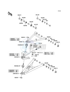 KFX700 KSV700B7F EU drawing Suspension