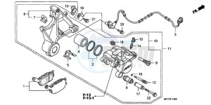 CB1300SA9 France - (F / ABS BCT CMF MME TWO) drawing REAR BRAKE CALIPER