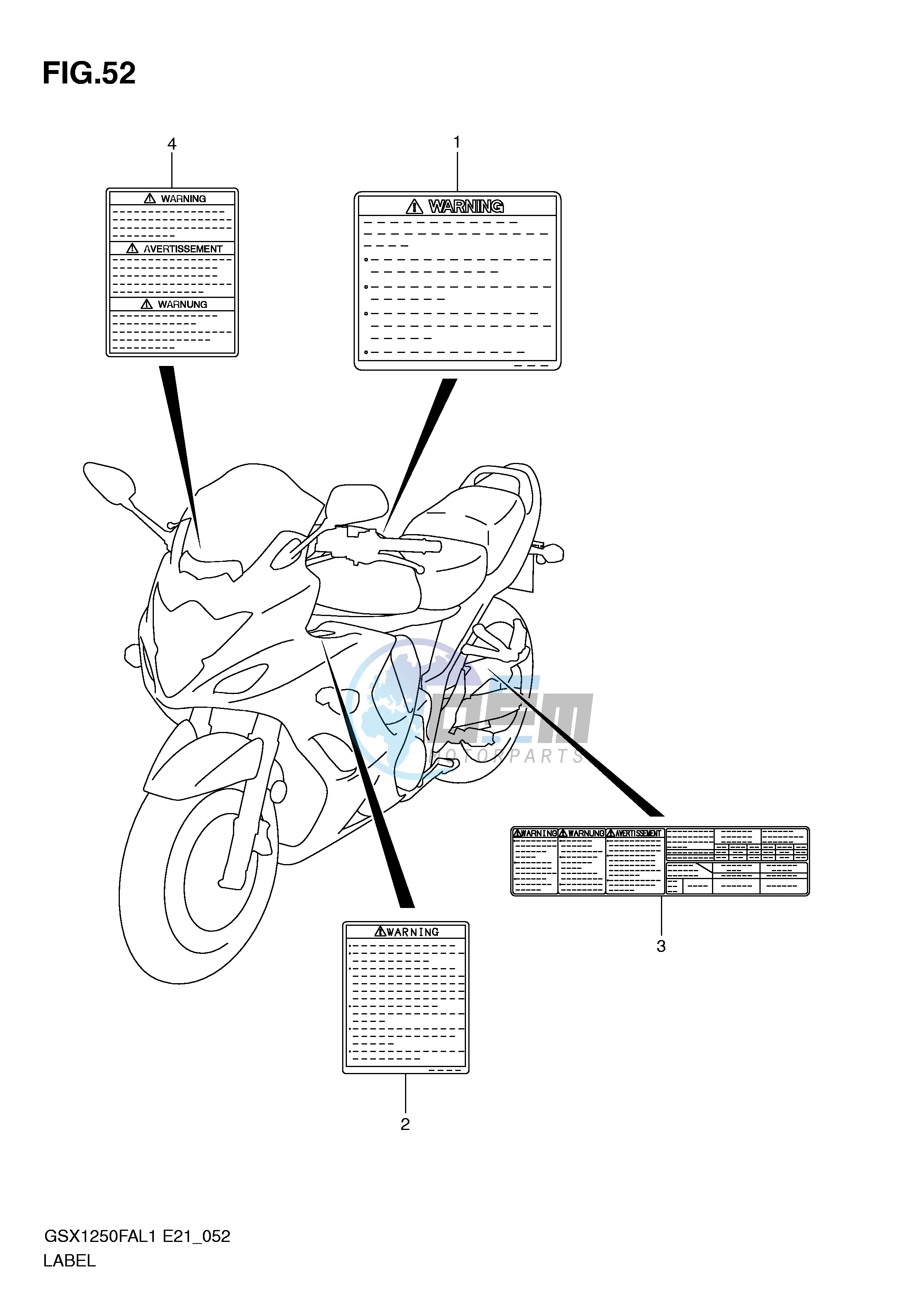 LABEL (GSX1250FAL1 E21)