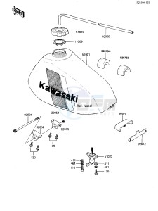 KX 250 B [KX250] (B1) [KX250] drawing FUEL TANK