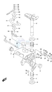 DF 25A drawing Swivel Bracket Tiller Handle w/Power Tilt