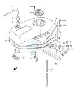 GSX-R1100W (E28) drawing FUEL TANK (MODEL T)