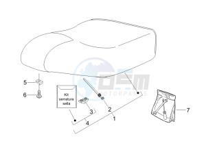 Liberty 125 4t e3 drawing Saddle seats - Tool roll