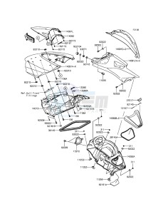 JET SKI ULTRA LX JT1500KEF EU drawing Hull Middle Fittings