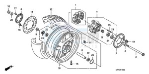 CB1300SA9 France - (F / ABS BCT CMF MME TWO TY2) drawing REAR WHEEL