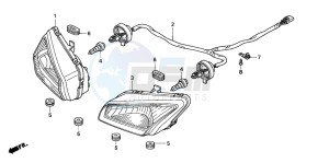 TRX250TE FOURTRAX RECON ES drawing HEADLIGHT ('05)