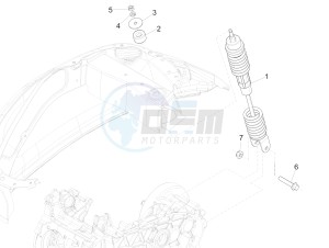 PRIMAVERA 50 4T-3V NOABS E4 (APAC) drawing Rear suspension - Shock absorber/s