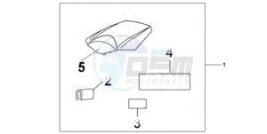 CBR1000RA9 France - (F / ABS CMF HRC MKH) drawing REAR SEAT COWL PEARL SIREN BLUE