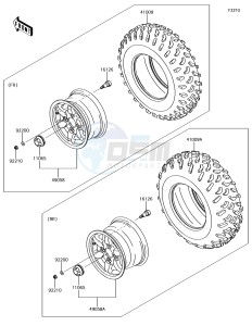 BRUTE FORCE 750 4x4i EPS KVF750GGF EU drawing Tires