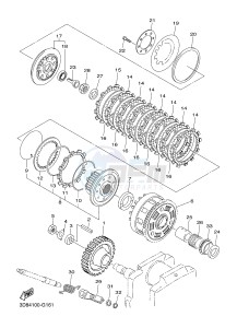 XVS1300A MIDNIGHT STAR (12C6) drawing CLUTCH