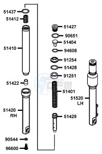 PEOPLE S 200 I drawing Separated Parts Of FrFork