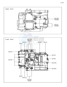 Z650 ER650HHF XX (EU ME A(FRICA) drawing Crankcase Bolt Pattern