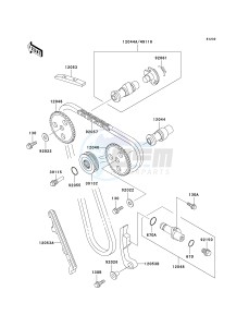 KSF 250 A [MOJAVE 250] (A15-A18) [MOJAVE 250] drawing CAMSHAFT-- S- -_TENSIONER