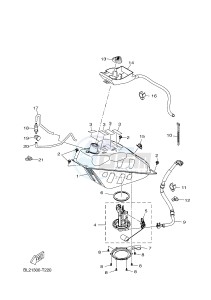 YP125RA X-MAX 125 ABS POLICE BELGIUM drawing FUEL TANK