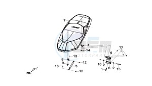 GTS 125I drawing BUDDYSEAT / REAR LUGGAGE FRAME /