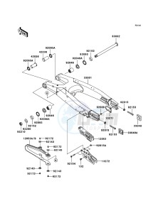 KX250F KX250YBF EU drawing Swingarm