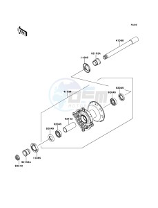 KX450F KX450FCF EU drawing Front Hub