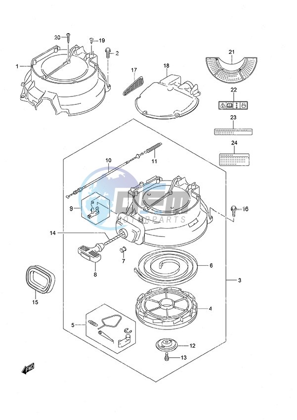 Magneto Cover/Recoil Starter/Silencer Non-Remote Control