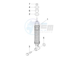 VX-VXL-SXL 150 4T 3V drawing Rear suspension - Shock absorber/s