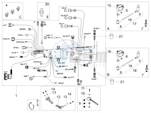 V7 III Anniversario 750 e4 (NAFTA) drawing Central electrical system