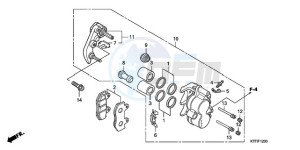 SH150D9 Europe Direct - (ED / KMH 2ED) drawing FRONT BRAKE CALIPER (SH125D9/150D9)