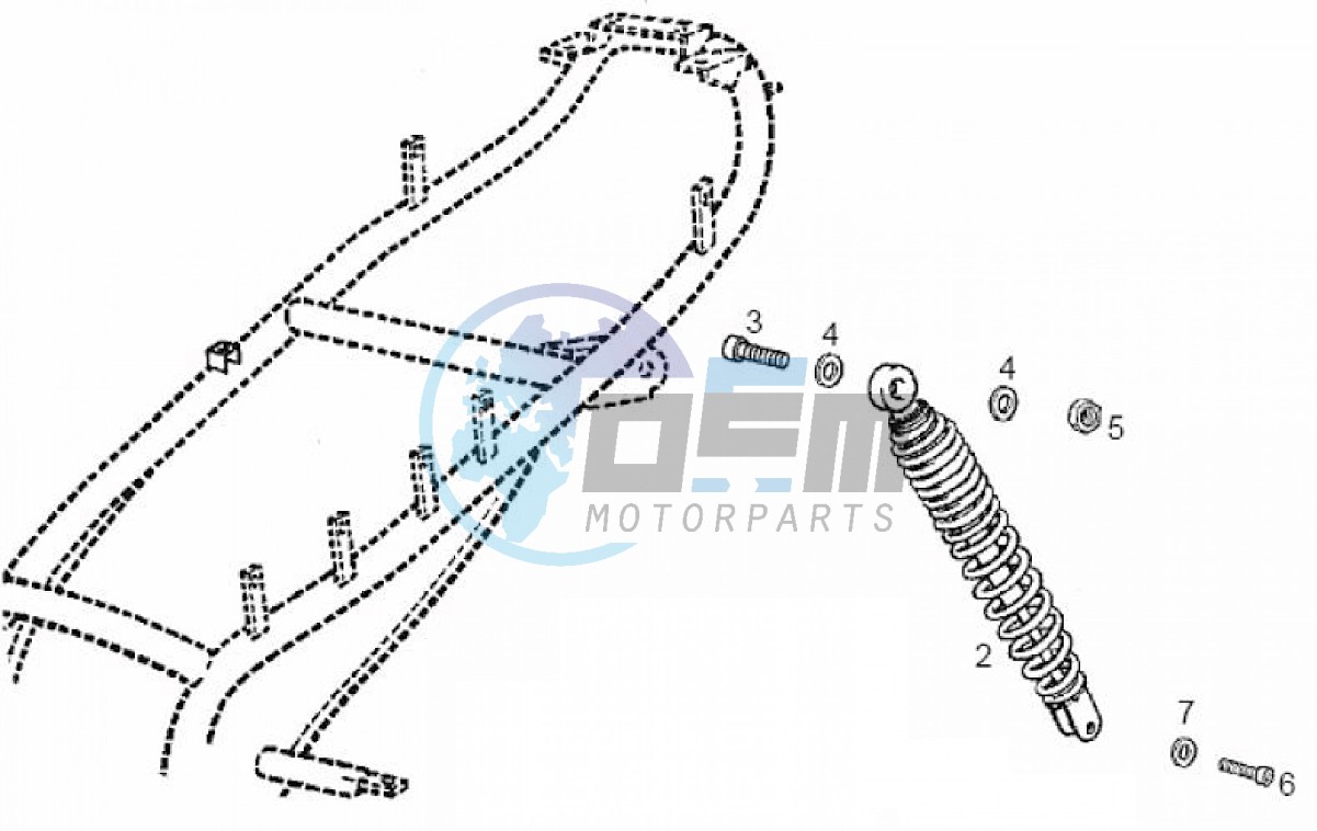 Shock absorber, rear (Positions)