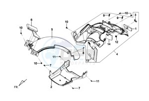 MIO 50 SPORT 45KMH drawing REAR FENDER - INNER SHIELD - UNDERTAIL