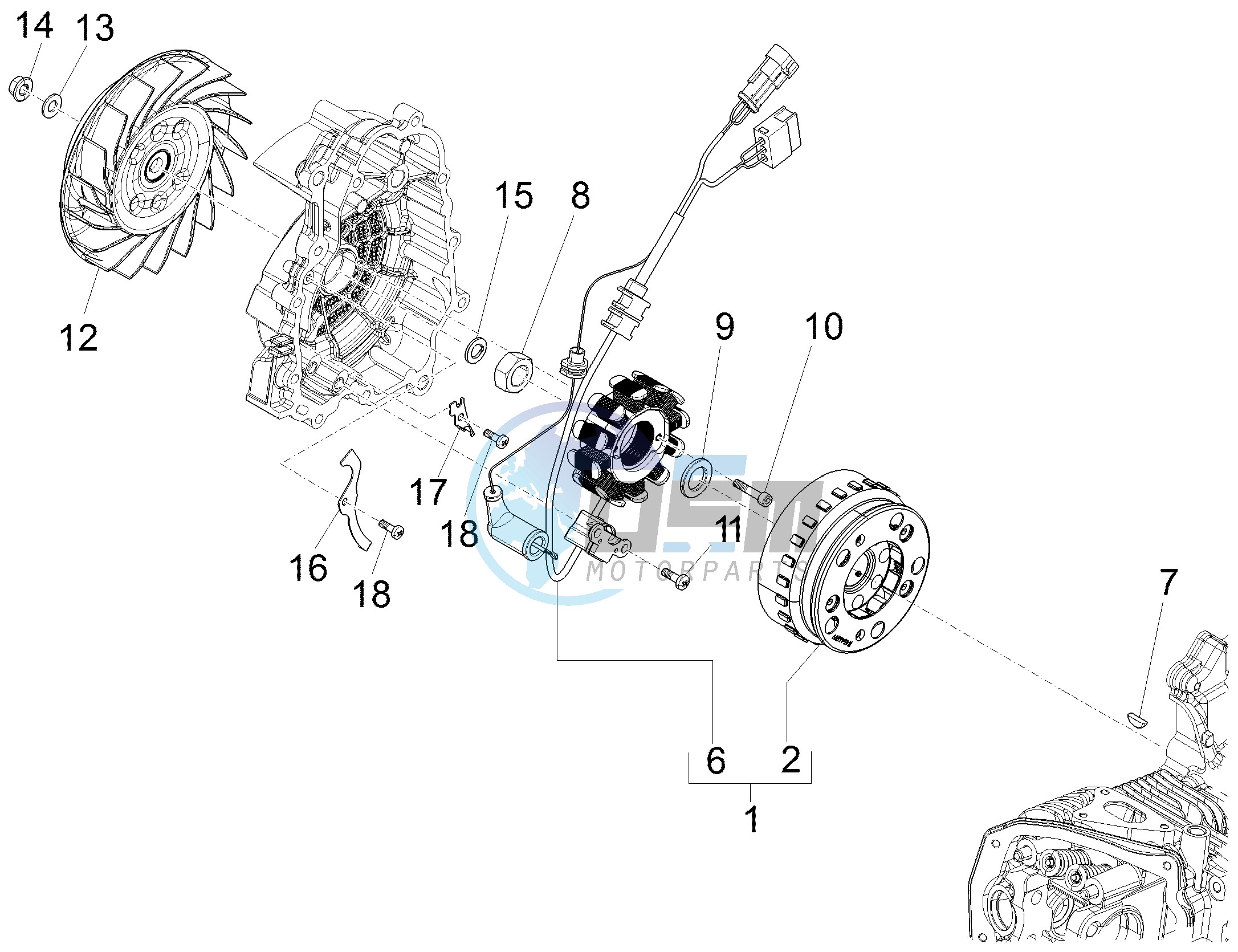 Flywheel magneto