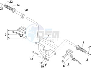 Nexus 250 e3 (UK) UK drawing Handlebars - Master cilinder