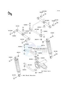 KLF 250 A [BAYOU 250] (A1-A3) [BAYOU 250] drawing REAR SUSPENSION