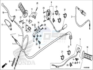 CRF110FH Europe Direct - (ED) drawing HANDLE LEVER/SWITCH/CABLE