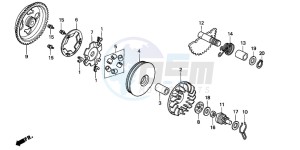 SFX50SMM drawing DRIVE FACE/ KICK STARTER SPINDLE