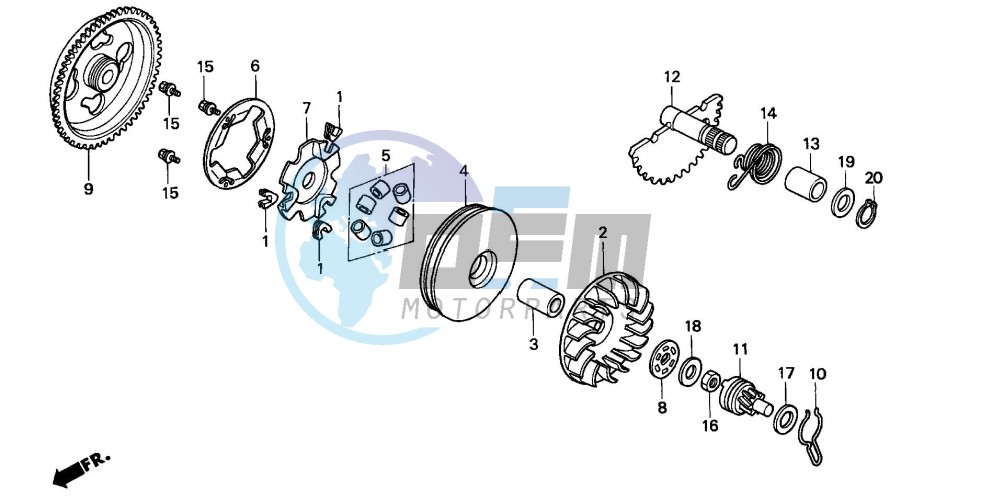 DRIVE FACE/ KICK STARTER SPINDLE