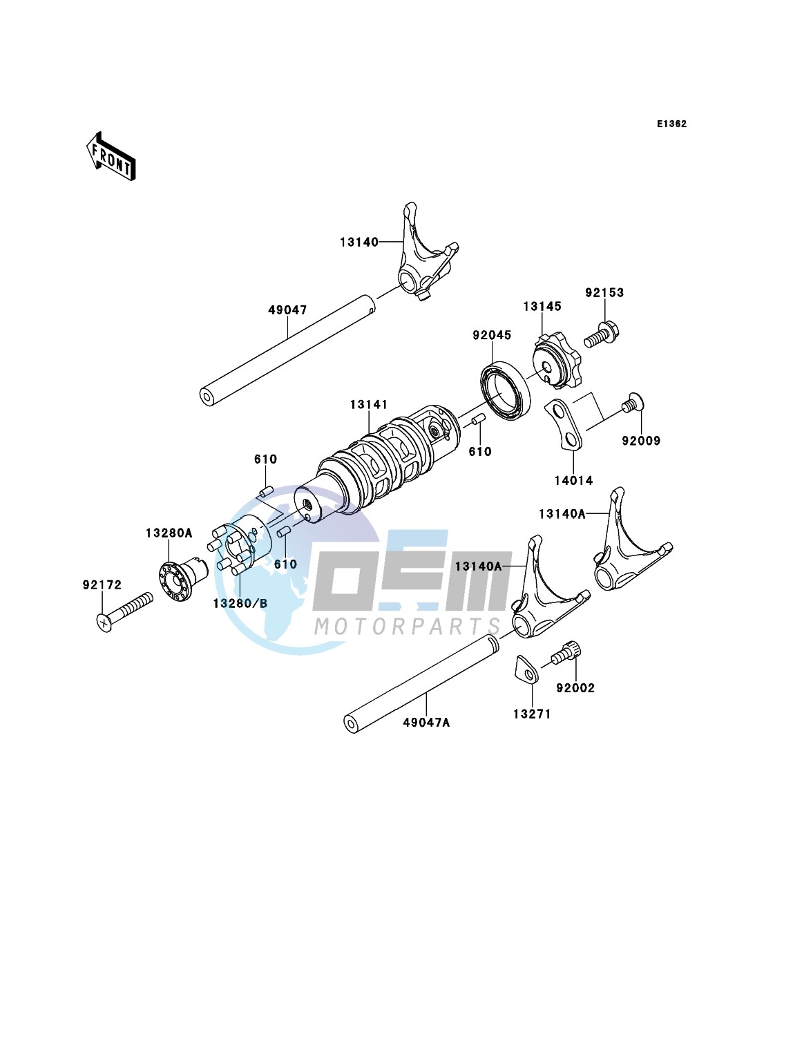 Gear Change Drum/Shift Fork(s)