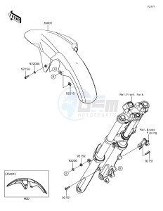 VERSYS-X 300 ABS KLE300CHF XX (EU ME A(FRICA) drawing Front Fender(s)