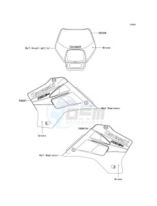 KDX200 H (H6F) 80 H6F drawing DECALS-- GREEN- -