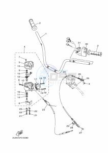 YFM700FWAD YFM70GPAK (B4FF) drawing STEERING HANDLE & CABLE