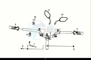 SYMPHONY S 125 (XF12W1-EU) (E5) (M1) drawing CABLE - SWITCH - HANDLE LEVER