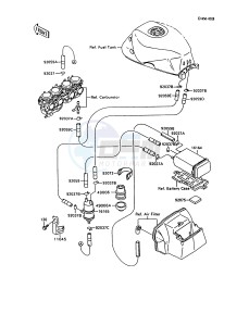 ZX 600 C [NINJA 600R] (C10) [NINJA 600R] drawing FUEL EVAPORATIVE SYSTEM